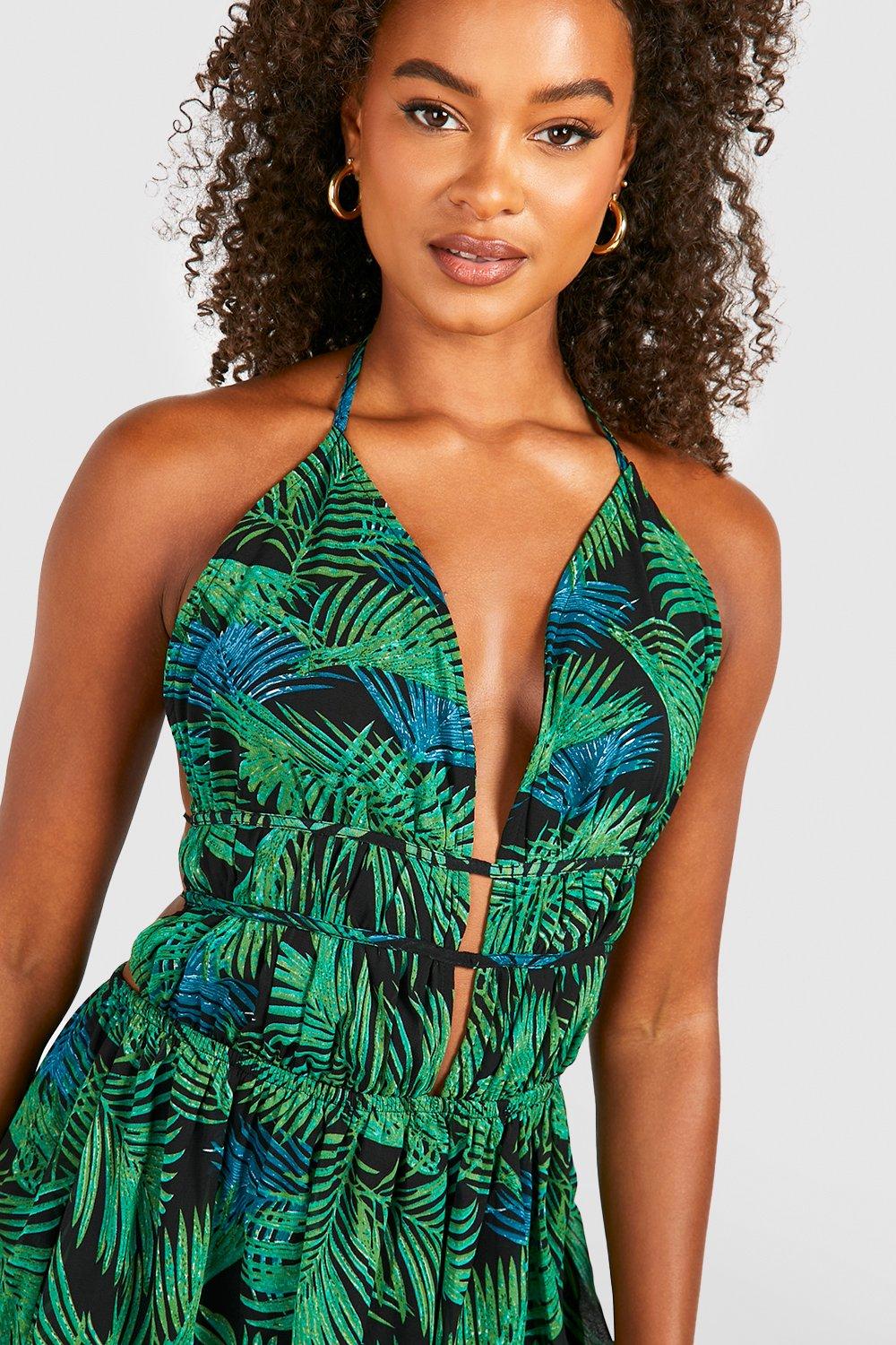 Palm leaf print dress best sale